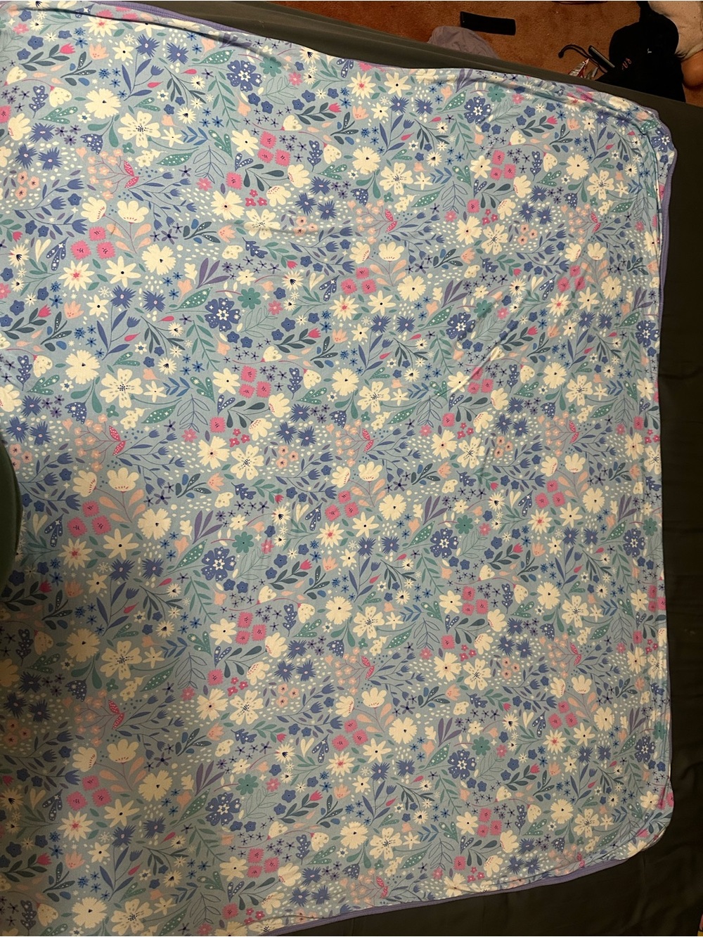 Little Sleepies Light purple Floral Blanket with Pink and White Flowers